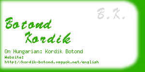 botond kordik business card